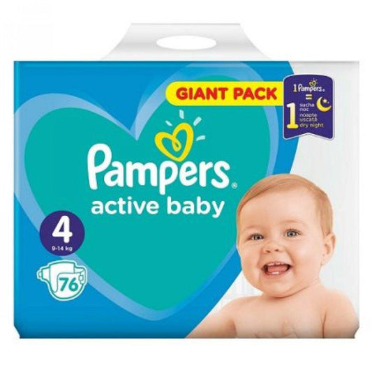 Pampers Scutece Active Baby Nr. 4, 9-14 kg, 76 bucati, Pampers-