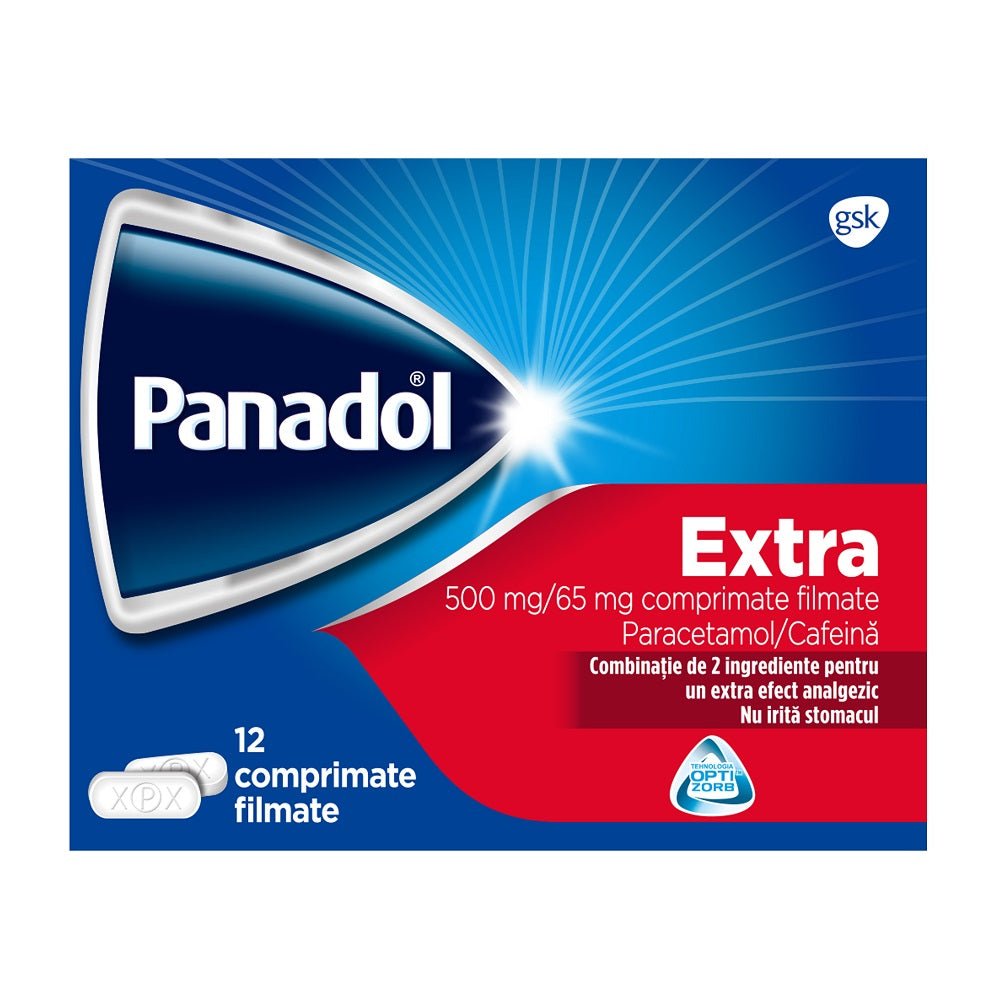 Panadol Extra, 500 mg, 12 comprimate, Gsk-