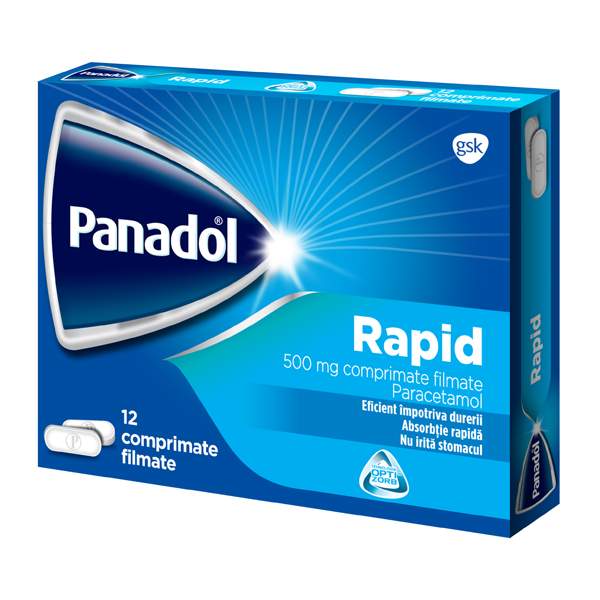 Panadol Rapid, 500 mg, 12 comprimate filmate, Gsk-