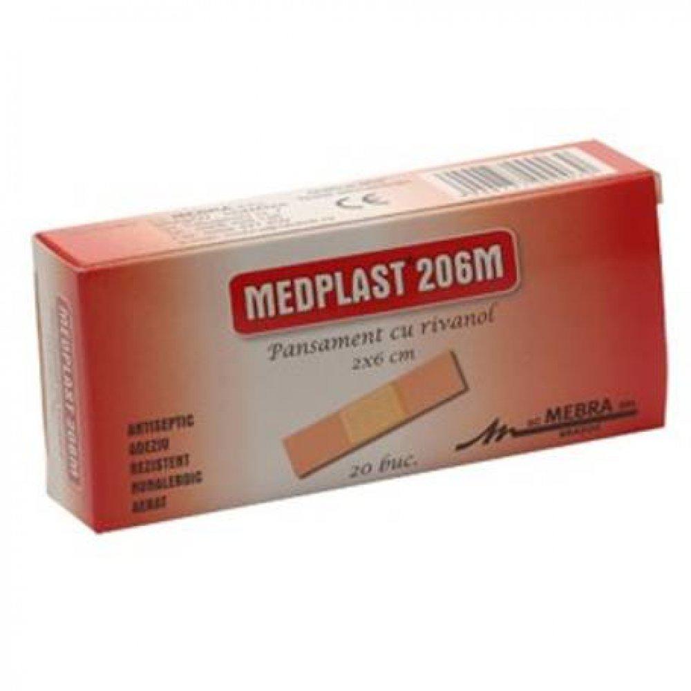 Pansament cu rivanol Medplast 206M, 2x6 cm, 20 bucati, Mebra-