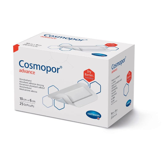 Pansament steril cu corp absorbant si marfini autoadezive Cosmopor Advance (901011), 10x6 cm, 25 bucati, Hartmann-