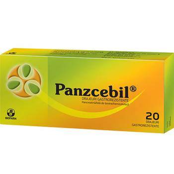 Panzcebil, 20 drajeuri gastrorezistente, Biofarm