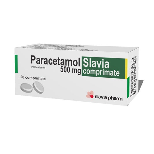 Paracetamol, 500 mg, 20 comprimate, Slavia Pharm-