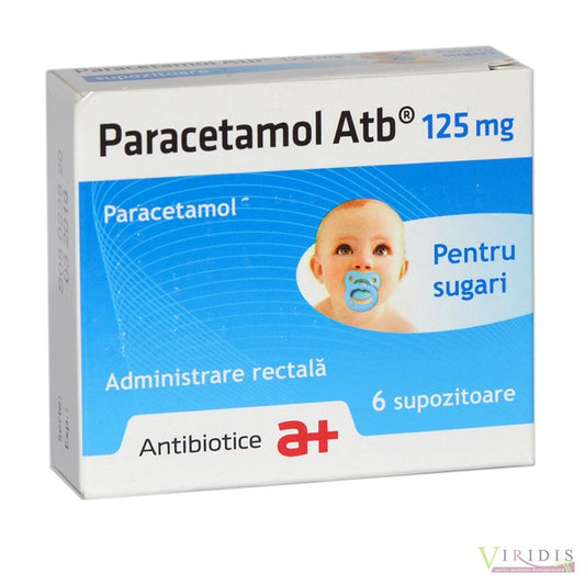 Paracetamol Atb, 125 mg, 6 supozitoare, Antibiotice SA-