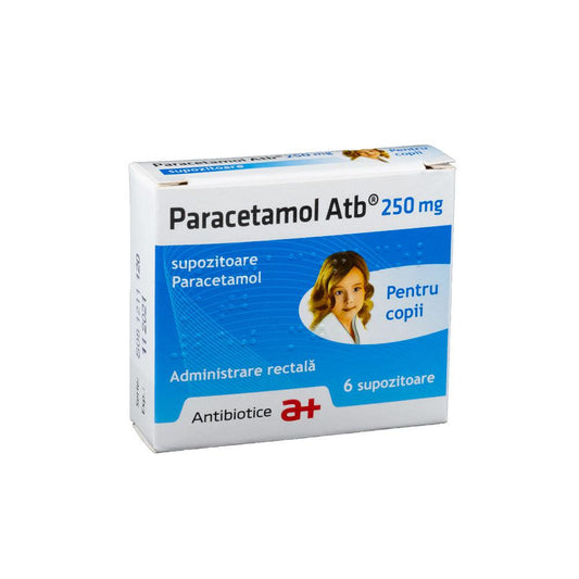 Paracetamol Atb, 250 mg, 6 supozitoare, Antibiotice SA-