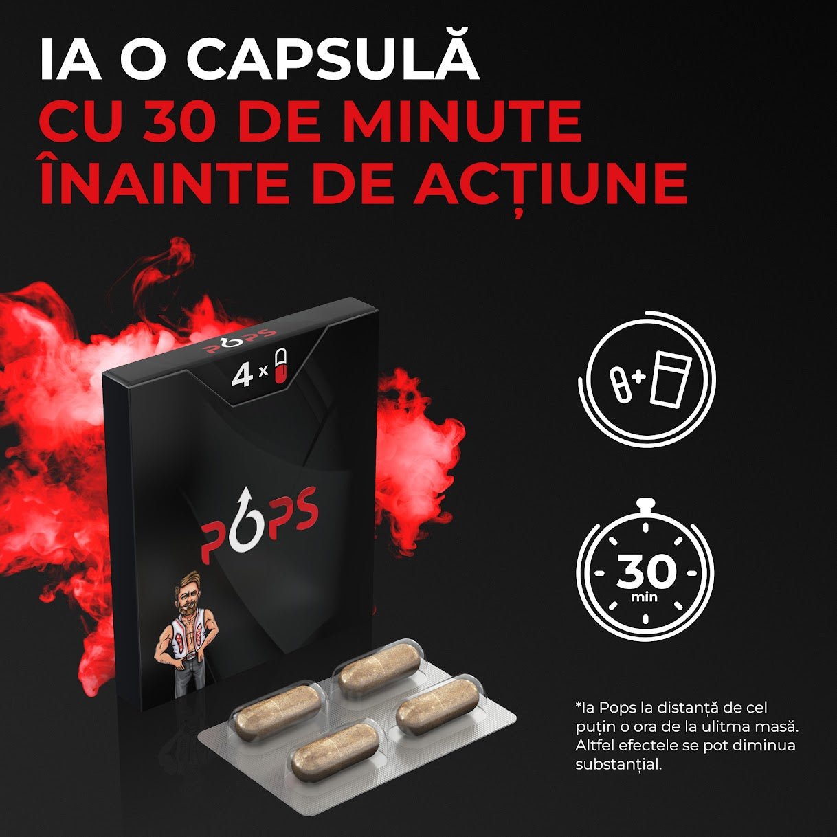 Pastile pentru potenta, 4 capsula, Pops