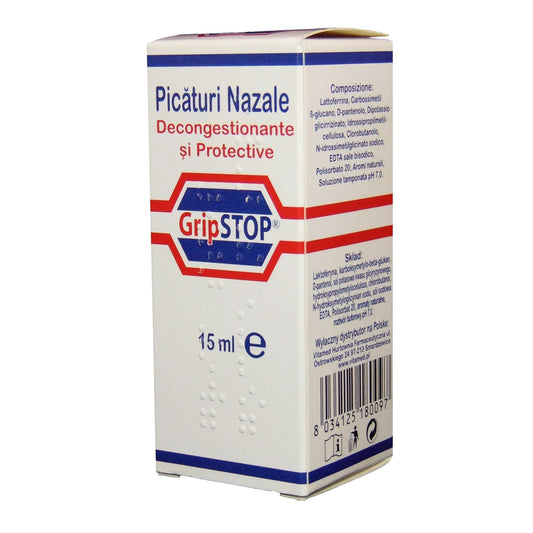 Picaturi nazale GripStop, 15 ml, Plantamed