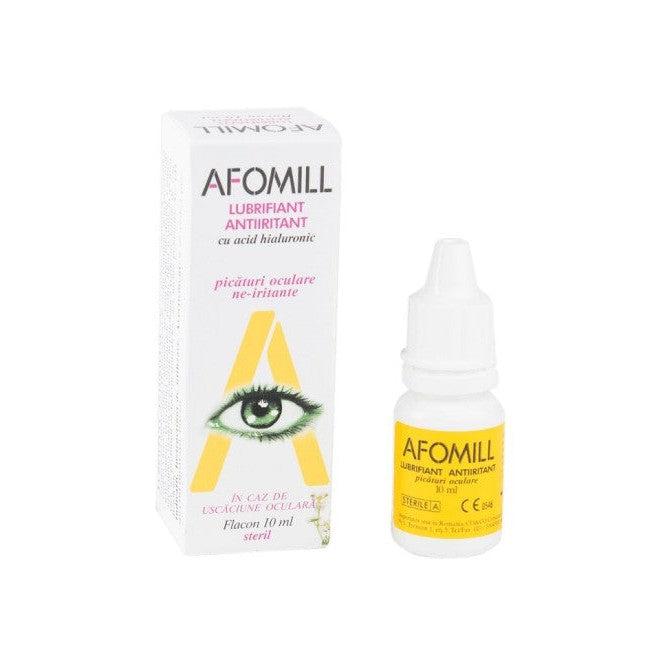 Picaturi oculare lubrifiante antiiritante cu acid hialuronic Afomill, 10 ml, Af United