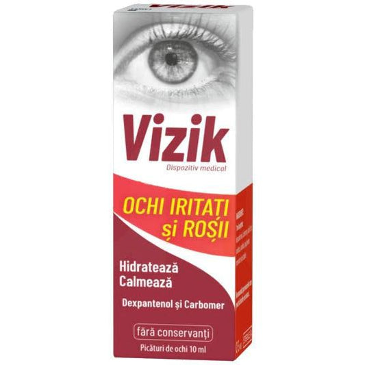 Picaturi pentru ochi iritati si rosii Vizik, 10 ml, Zdrovit-