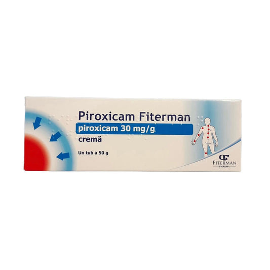 Piroxicam crema, 30 mg/g, 50 g, Fiterman-