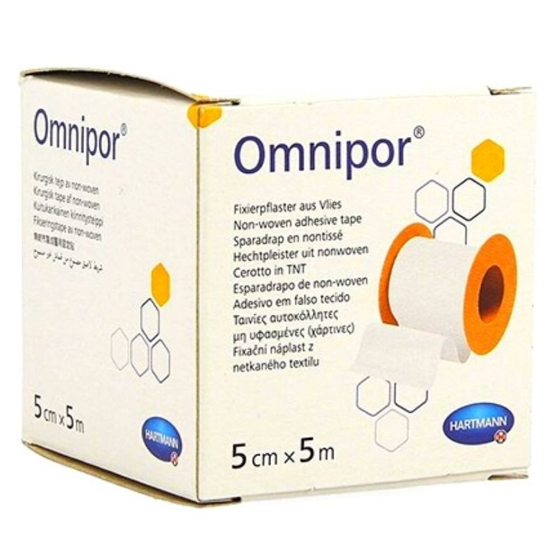 Plasture hipoalergen pe suport de hartie Omnipor (900438), 5cm x 5m, 1 bucata, Hartmann-