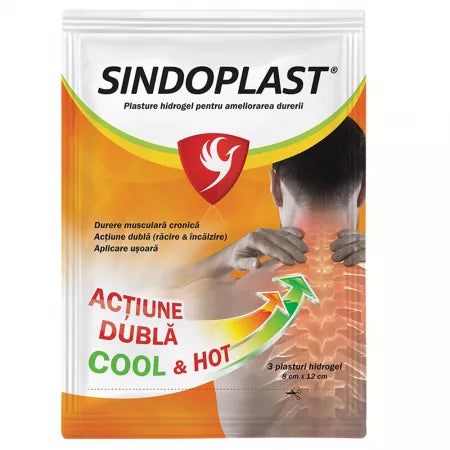 Plasturi cu hidrogel pentru ameliorarea durerii Sindoplast, 3 bucati, Fiterman Pharma-