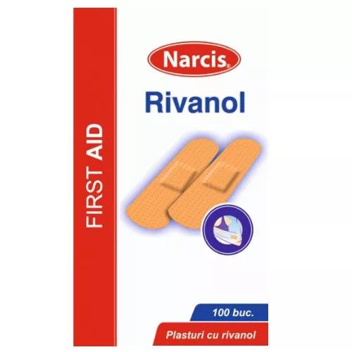 Plasturi cu rivanol, 2 cm x 7 cm, 100 bucati, Narcis