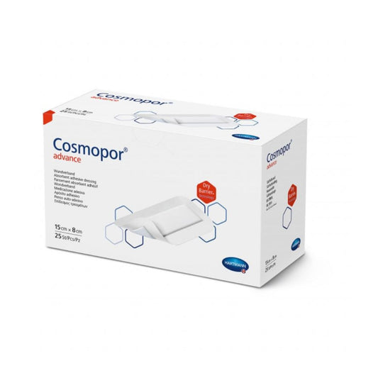 Plasturi sterili cu corp absorbant si margini autoadezive Cosmopor Advance (901014), 15 x 8 cm, 25 bucati, Hartmann-