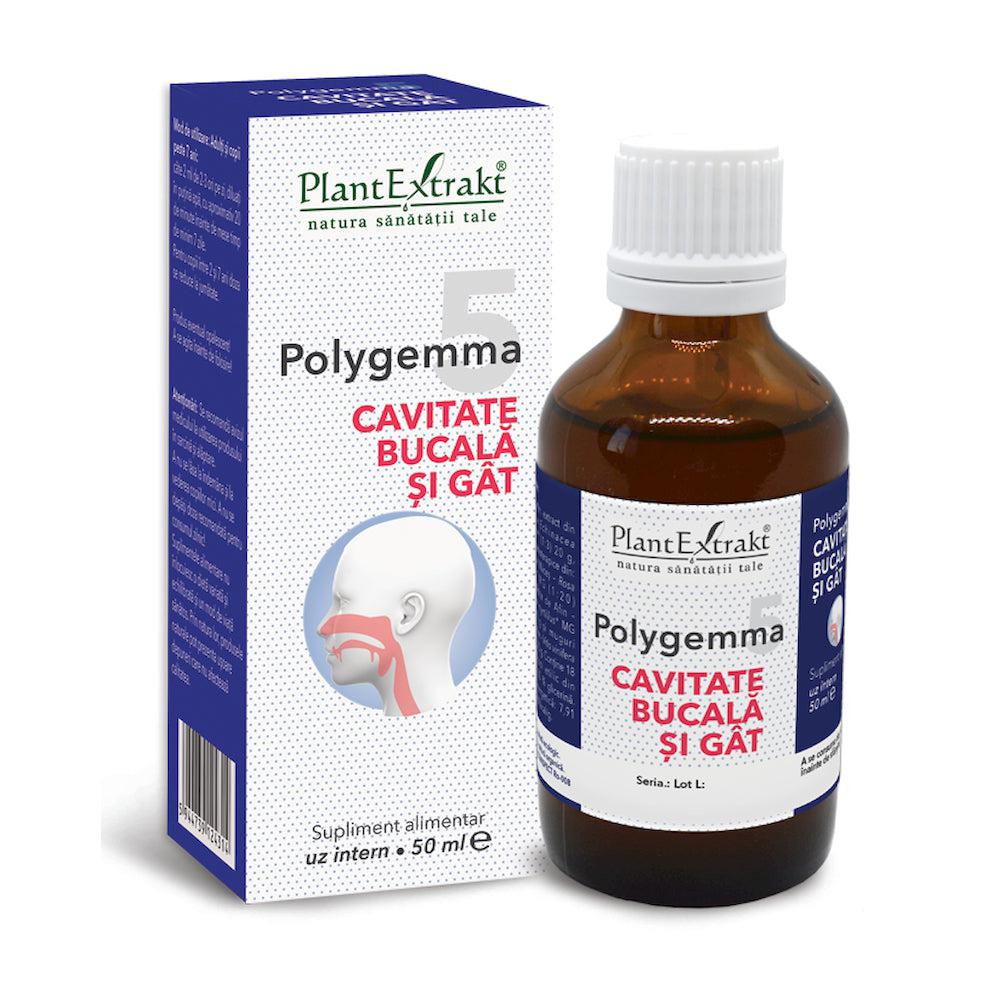 Polygemma 5, Cavitate bucala si Gat, 50 ml, Plant Extrakt-