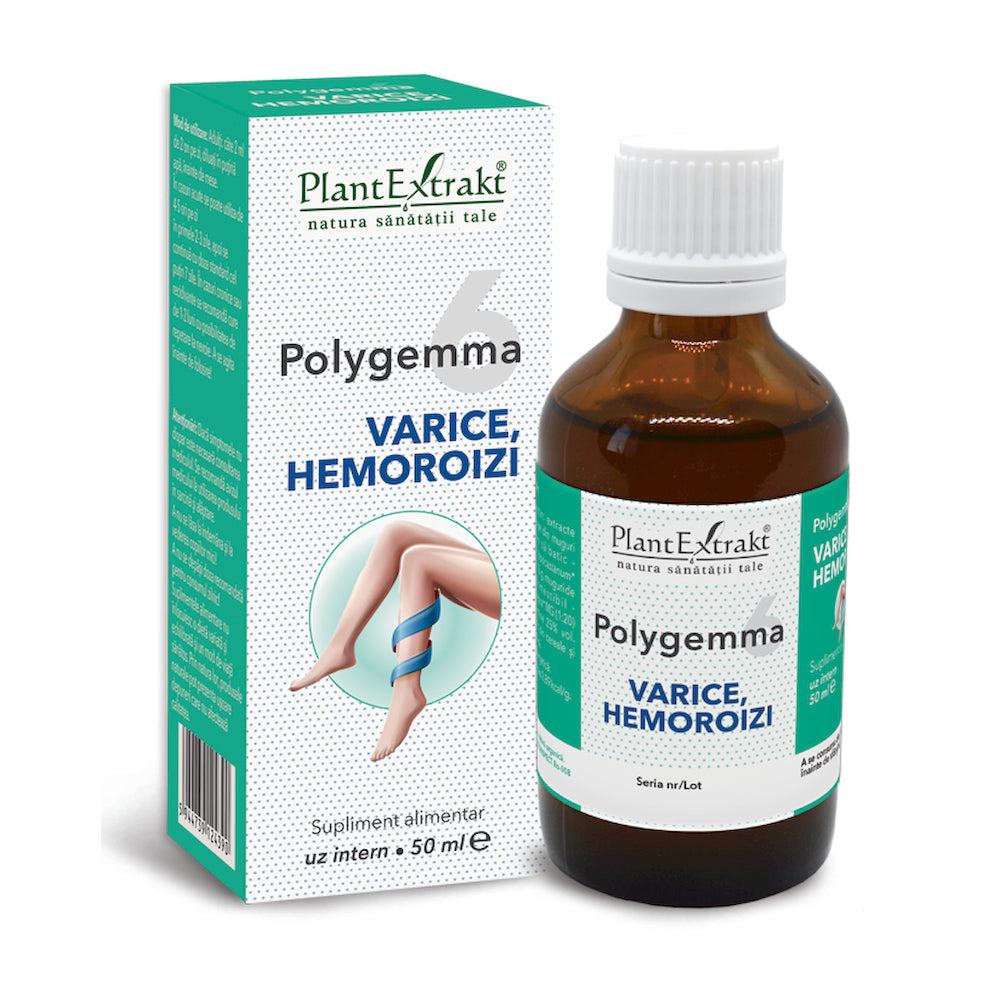 Polygemma 6 Varice, Hemoroizi, 50 ml, Plant Extrakt