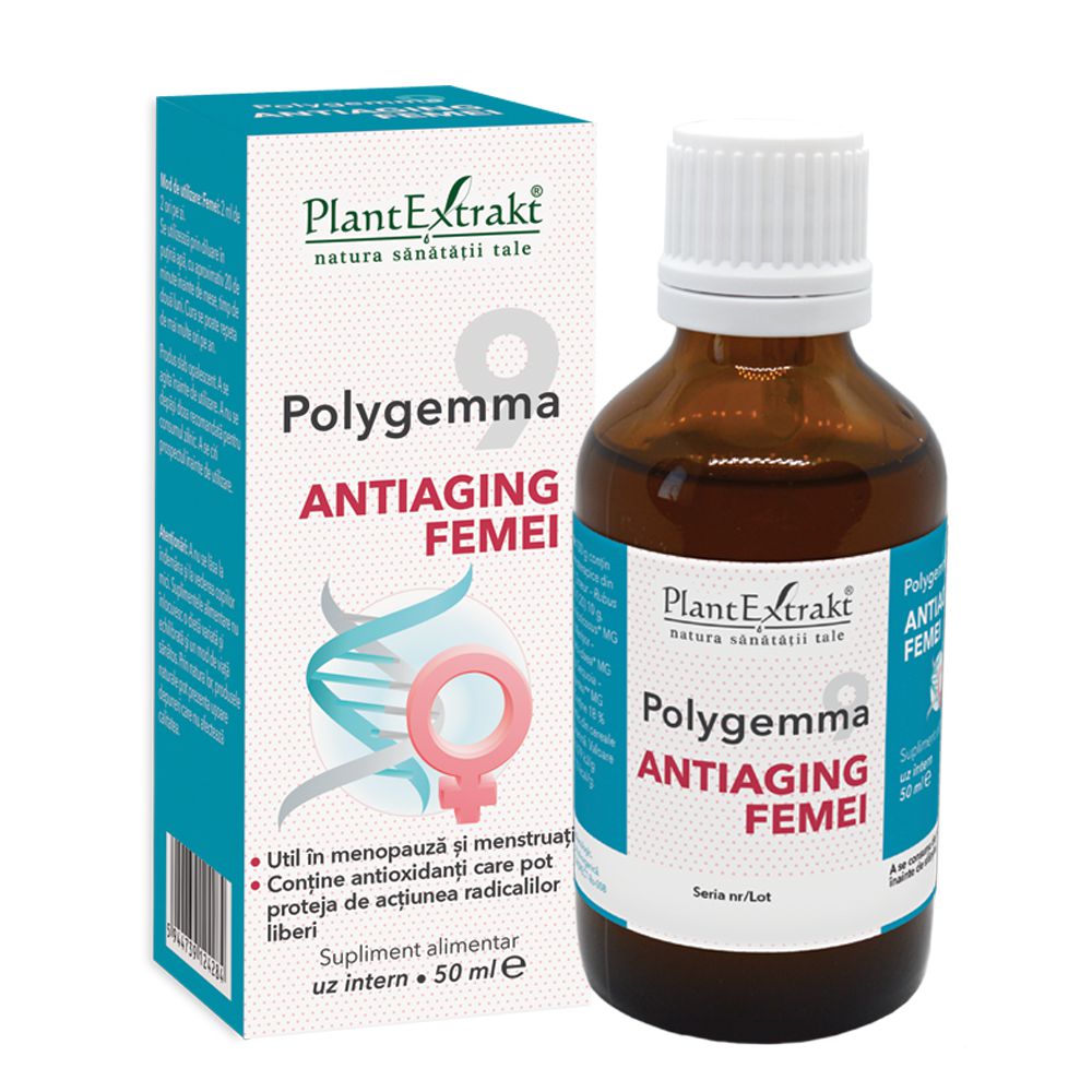 Polygemma 9 Antiaging femei, 50 ml, Plant Extrakt-