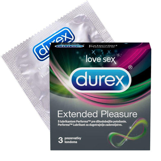 Prezervative Extended Pleasure, 3 bucati, Durex-