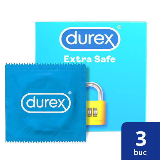 Prezervative Extra Safe, 3 bucati, Durex-