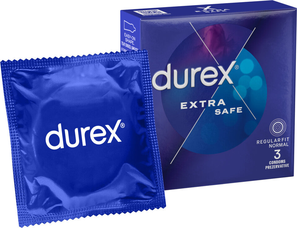 Prezervative Extra Safe, 3 bucati, Durex