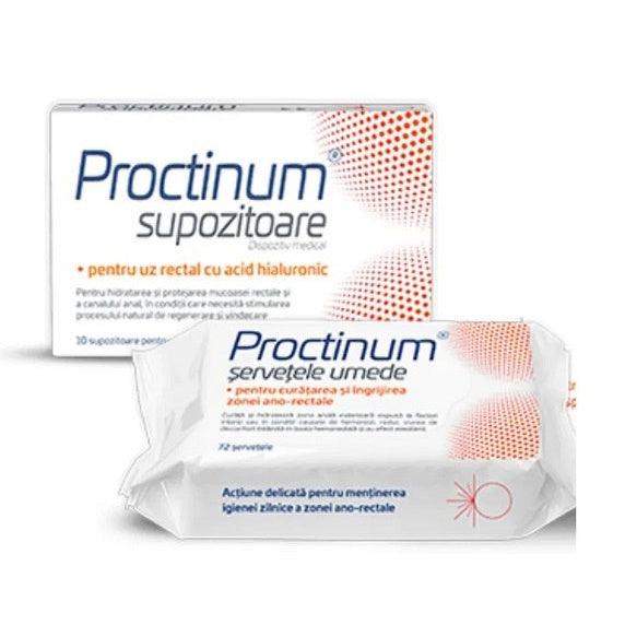 Proctinum 10 supozitoare + Servetele umede 72 bucati, Zdrovit