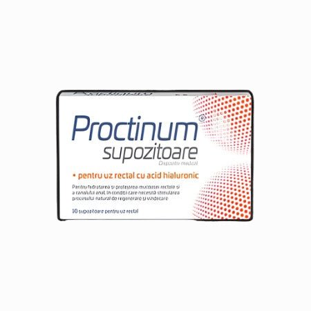 Proctinum supozitoare cu acid hialuronic pentru hemoroizi, 10 bucati, Zdrovit