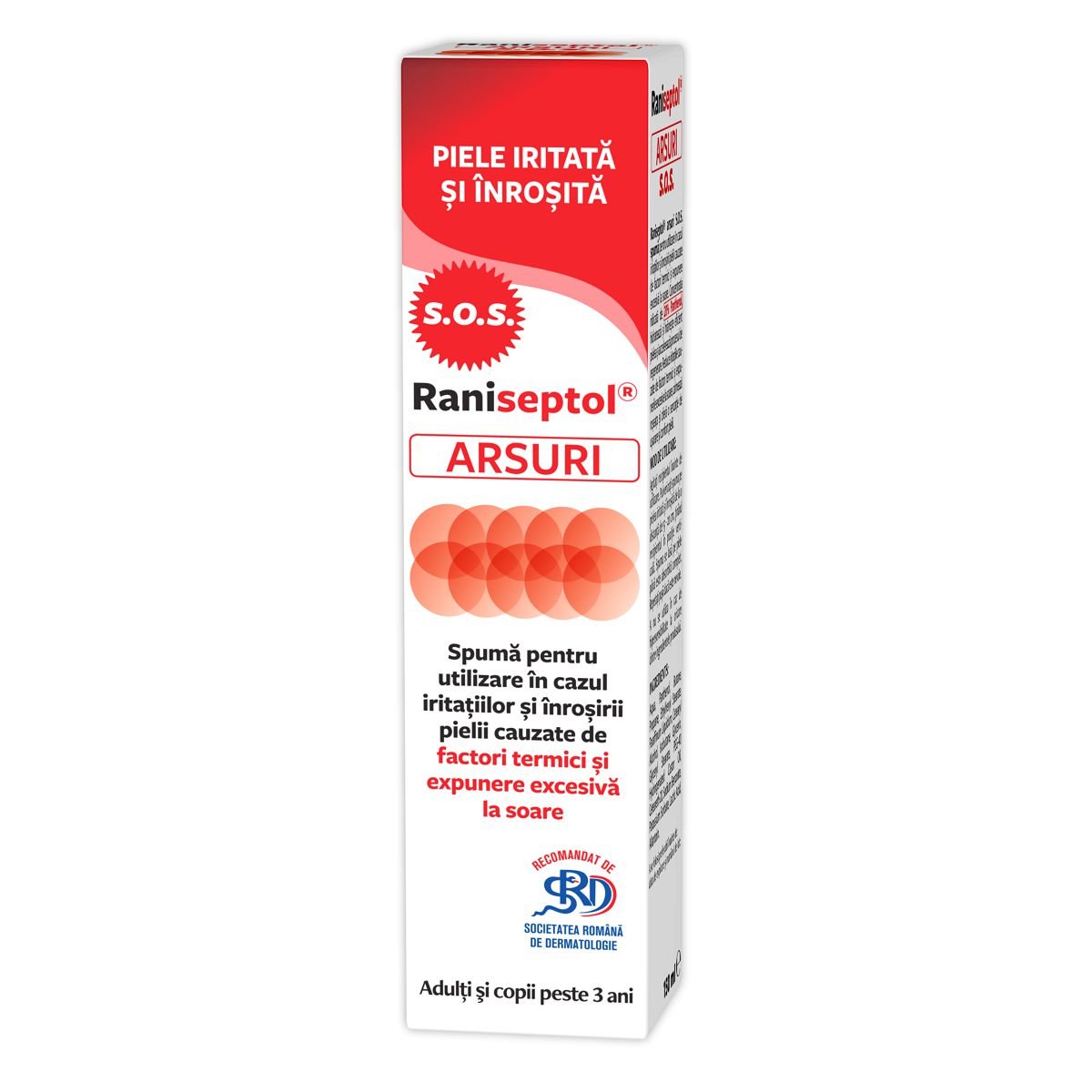 Raniseptol Arsuri spumă cu 20% panthenol, 150 ml, Zdrovit