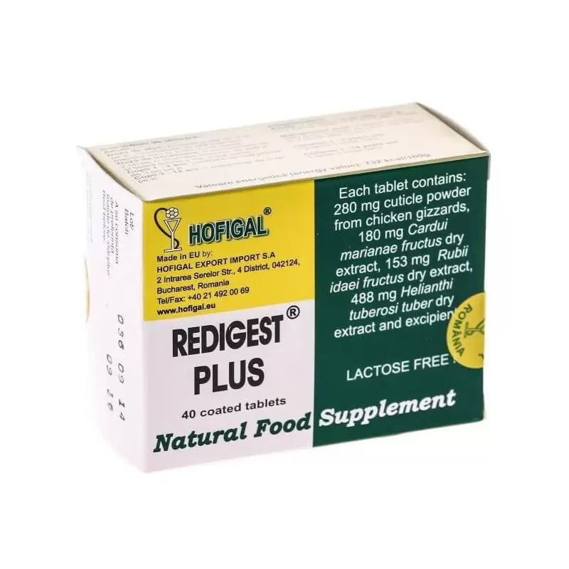 Redigest Plus, 40 comprimate, Hofigal