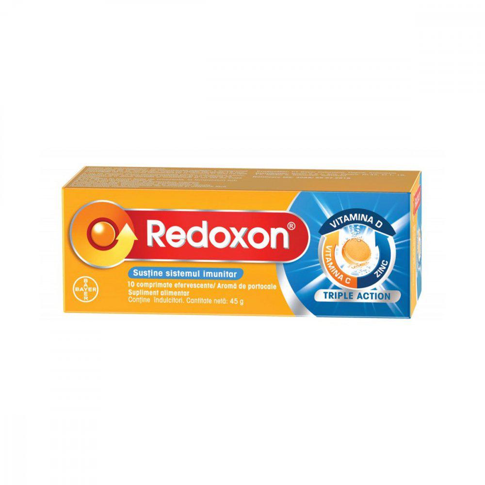 Redoxon Triple Action Vitamina C, D si Zinc, 10 comprimate, Bayer-