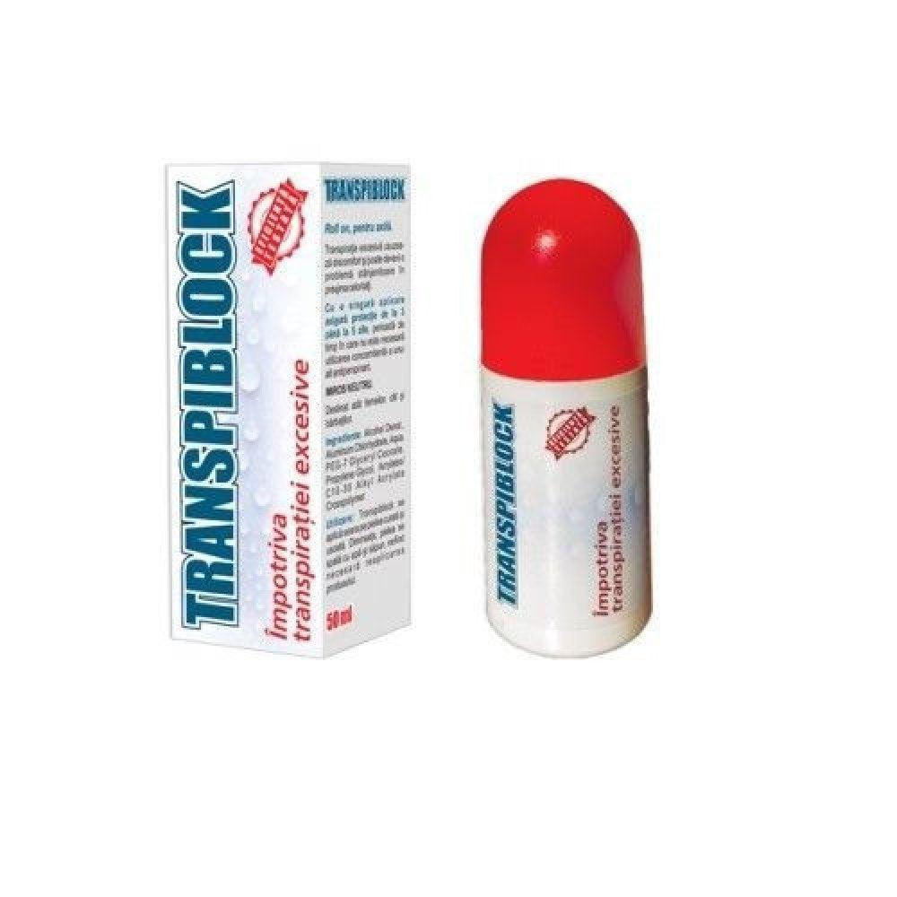 Roll-on impotriva transpiratiei excesive Transpiblock, 50 ml, Zdrovit