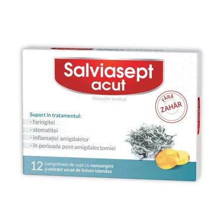 Salviasept Acut fara zahar, 12 comprimate, Zdrovit-