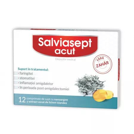 Salviasept Acut fara zahar, 12 comprimate, Zdrovit