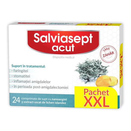 Salviasept Acut fara zahar, 24 comprimate, Zdrovit - 5904730876223