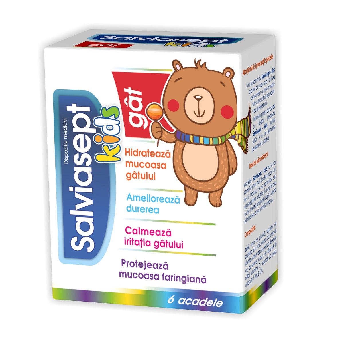 Salviasept Kids Gat, 6 acadele, Zdrovit-