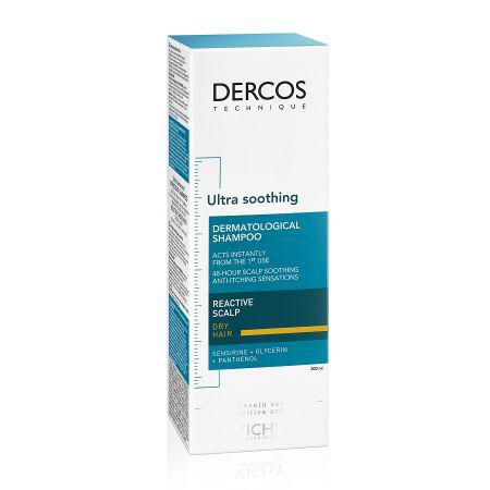 Sampon ultra calmant pentru par uscat Dercos Ultra Soothing, 200 ml, Vichy-