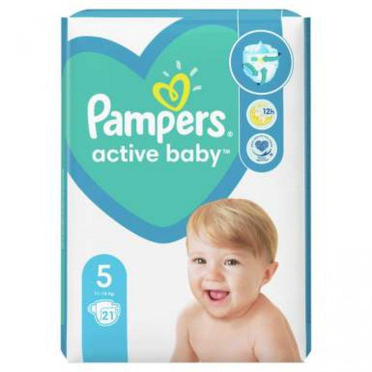 Scutece Active Baby, Marimea 5, 11-16 Kg, 21 Bucati, Pampers-