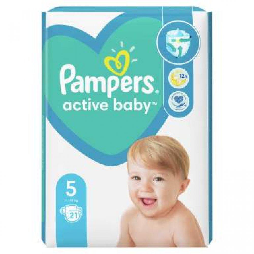 Scutece Active Baby, Marimea 5, 11-16 Kg, 21 Bucati, Pampers