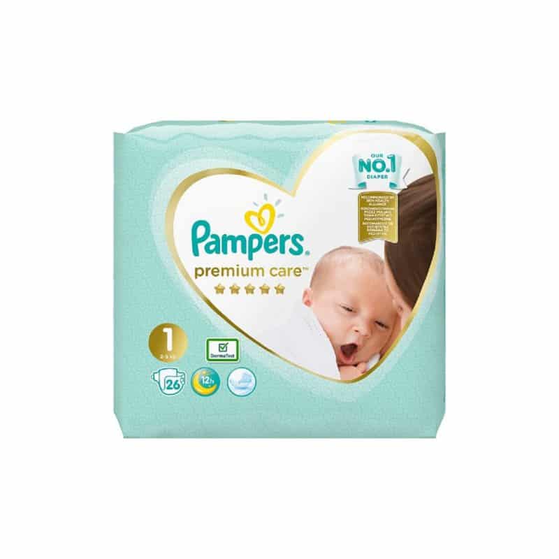 Scutece Premium Care, Nr. 1, 2-5 kg, 26 buc, Pampers-