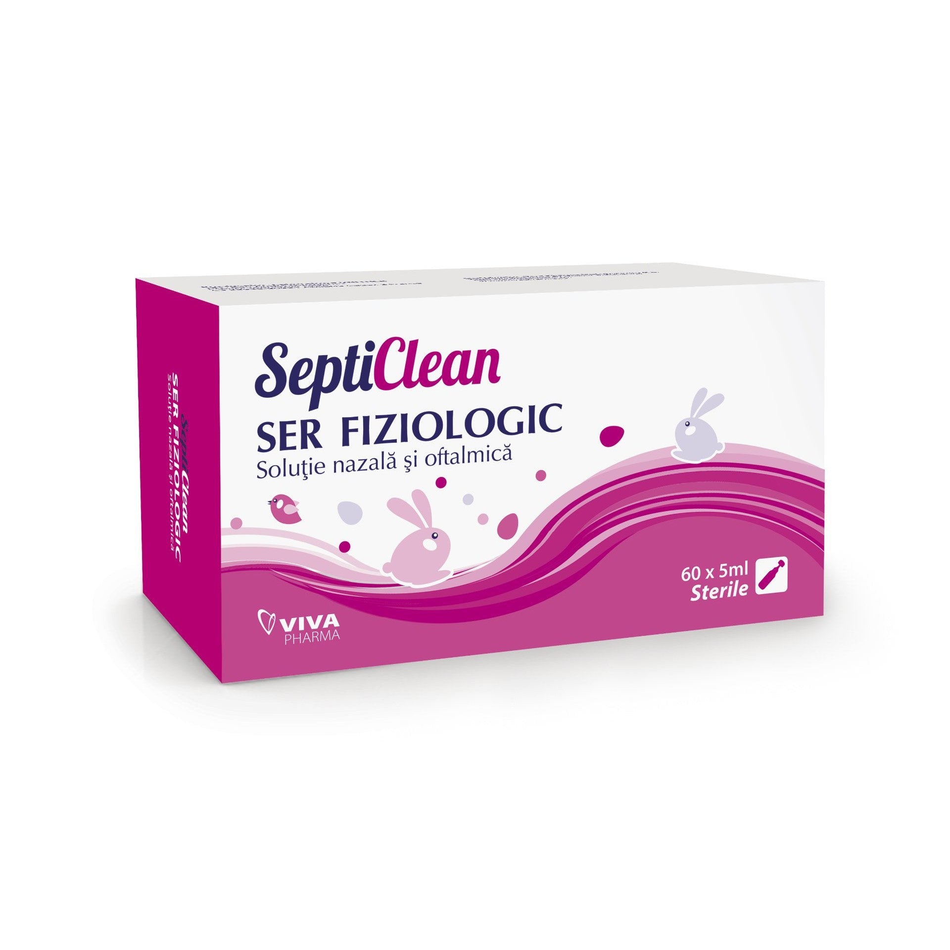 Ser fiziologic SeptiClean, 5 ml, 60 monodoze, Viva Pharma - 6421000000182