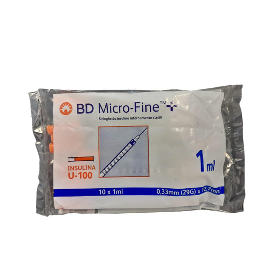 Seringa BD Micro - fine, 10 seringi, 1.0 ml, cu ac incastrat 29G 0.33x12.7mm, 324883 - 