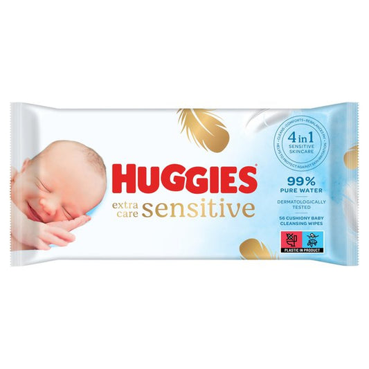 Servetele umede Extra Care Sensitive, 56 bucati, Huggies