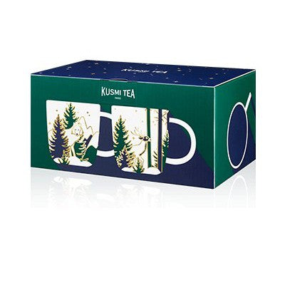 Set cadou care contine doua cani de portelan, Lup si Ren 2024 Xmas, Kusmi Tea