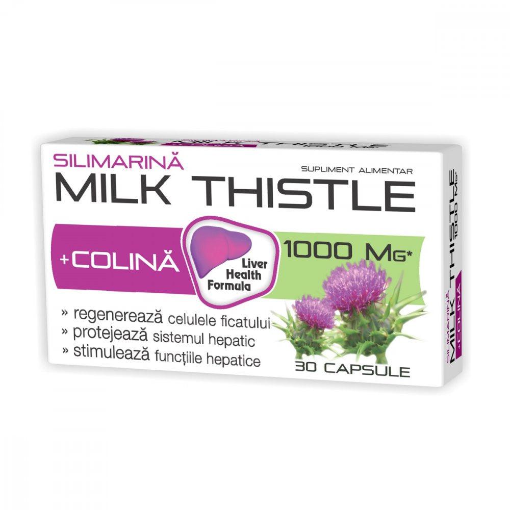 Silimarina + Colina Milk Thistle 1000mg, 30 capsule, Zdrovit