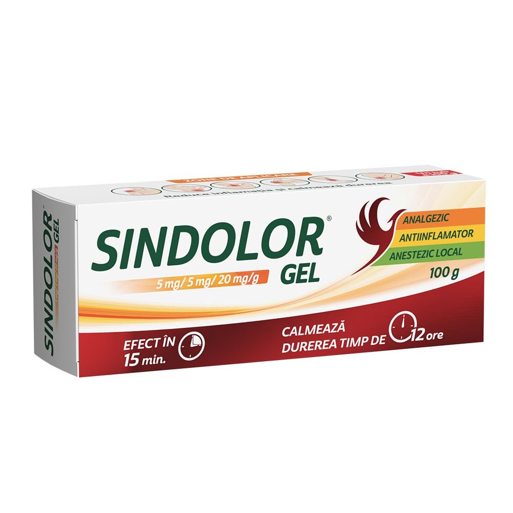 Sindolor gel, 5 mg/5 mg/20 mg/g, 100 g, Fiterman Pharma