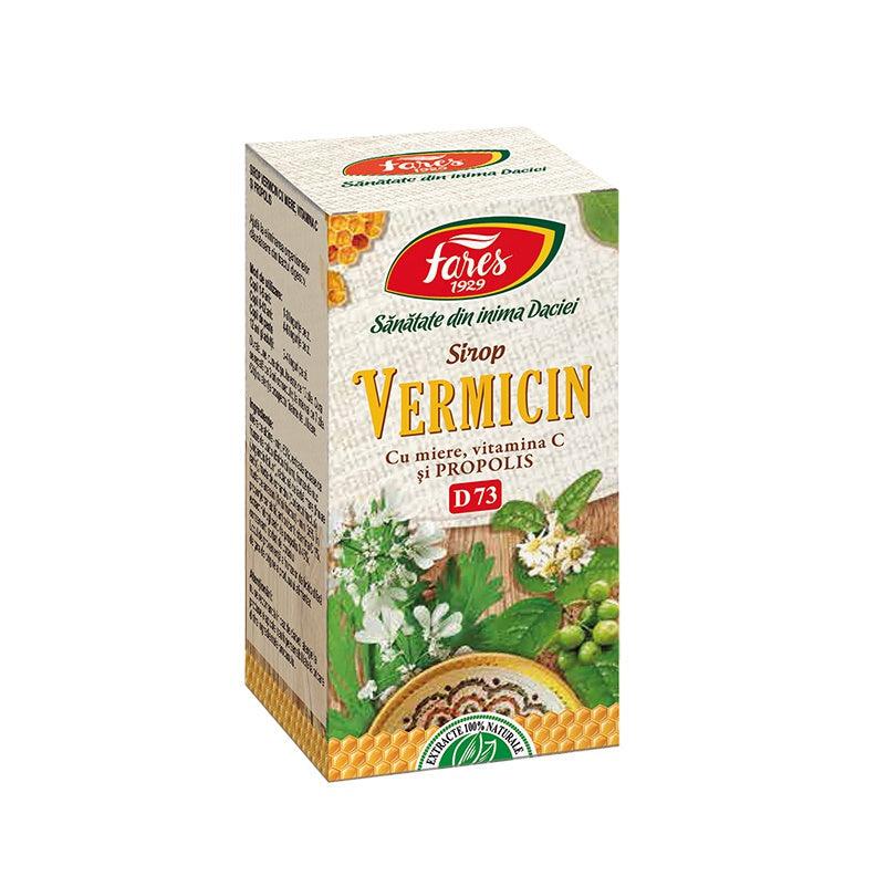 Sirop Vermicin cu miere si propolis, D73, 100 mililitri, Fares