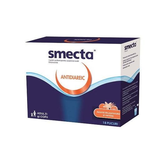 Smecta cu vanilie si portocala, 3 g/plic, 18 plicuri, Beaufour Ipsen