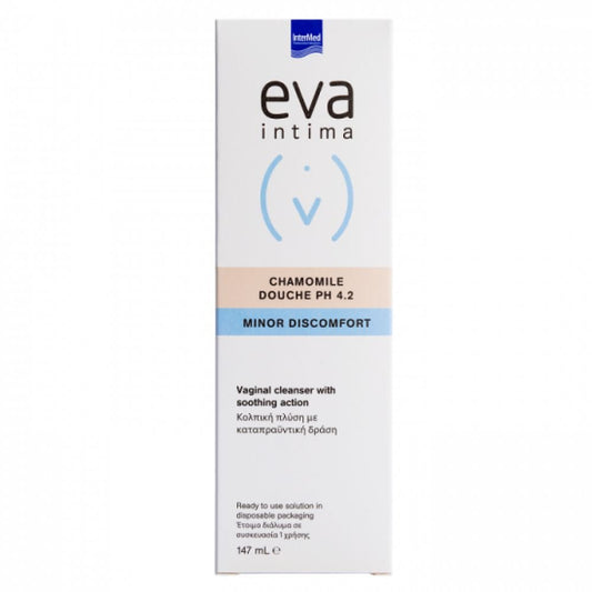 Solutie de curatare vaginala cu actiune calmanta Eva Intima Chamomile Douche pH 4.2, 147 ml, Intermed