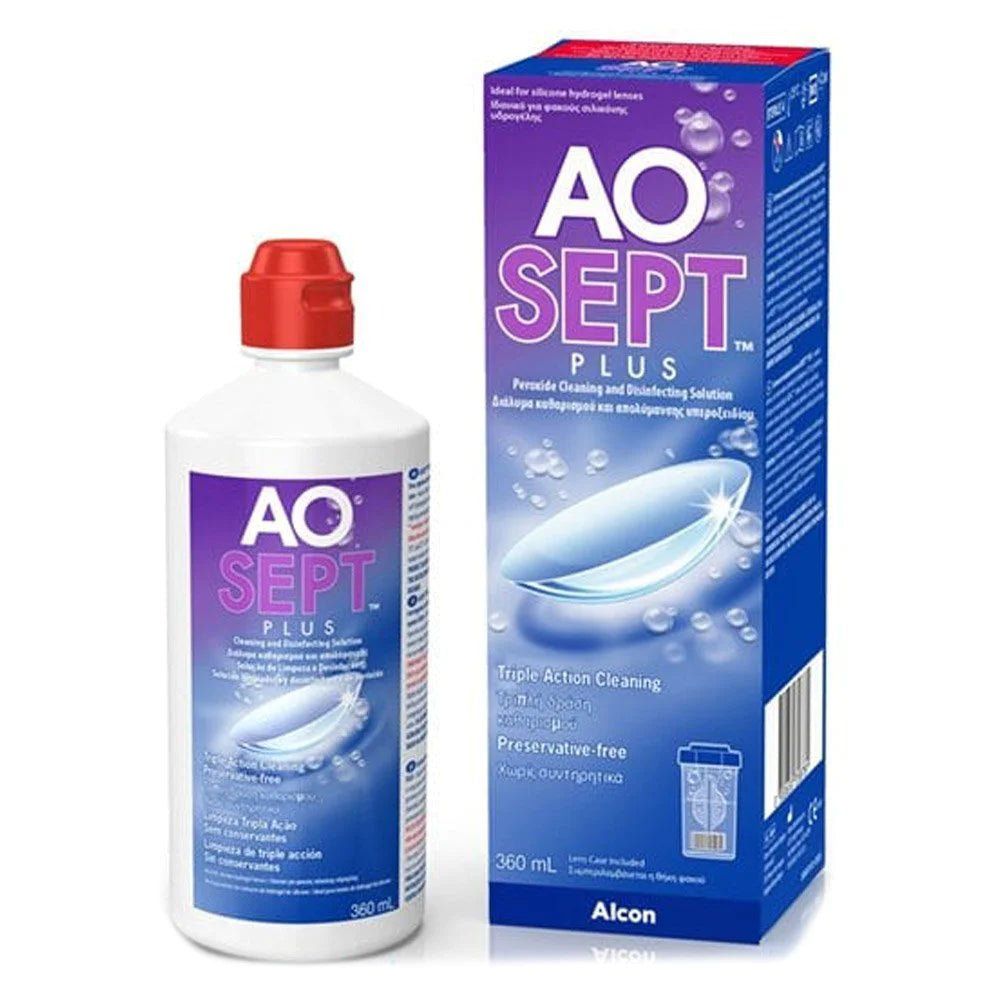 Solutie de intretinere pentru toate tipurile de lentile - Aosept Plus, 360 ml, Alcon