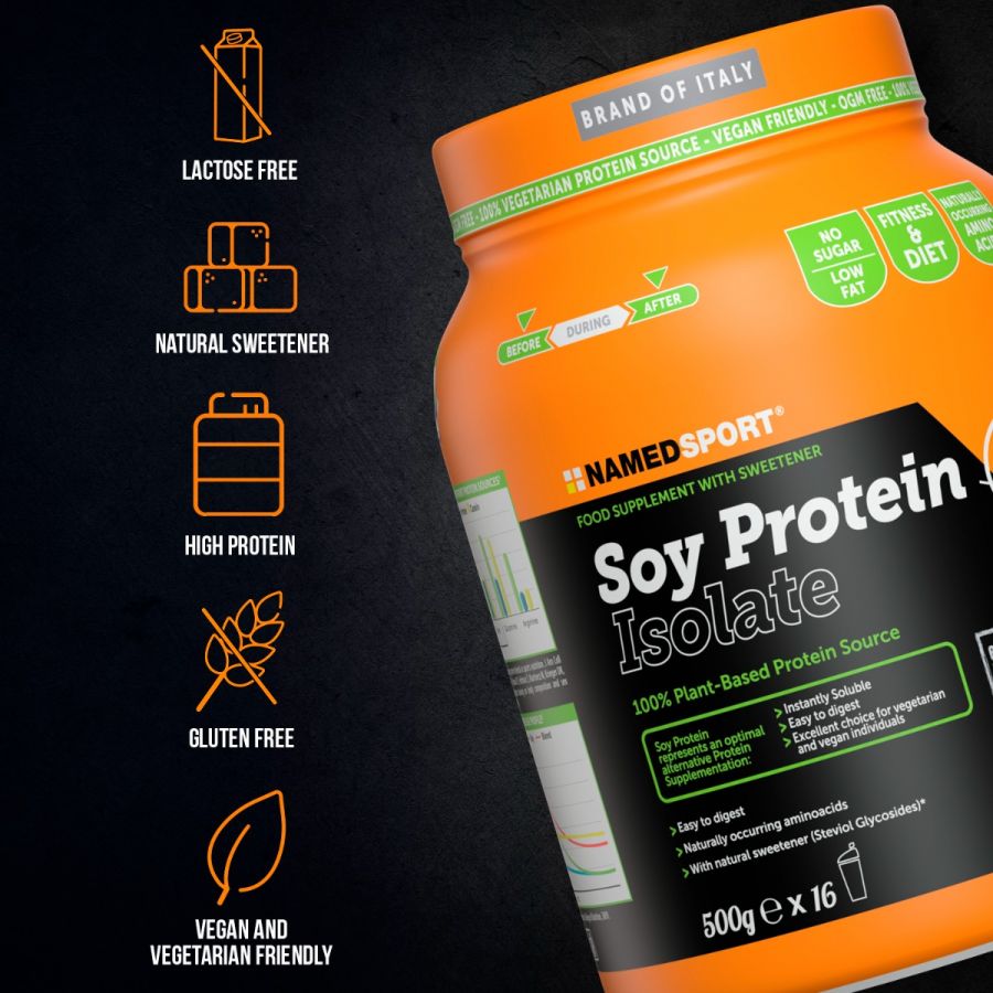 SOY PROTEIN ISOLATE> Delicious Chocolate, 500 gr, Named Sport-