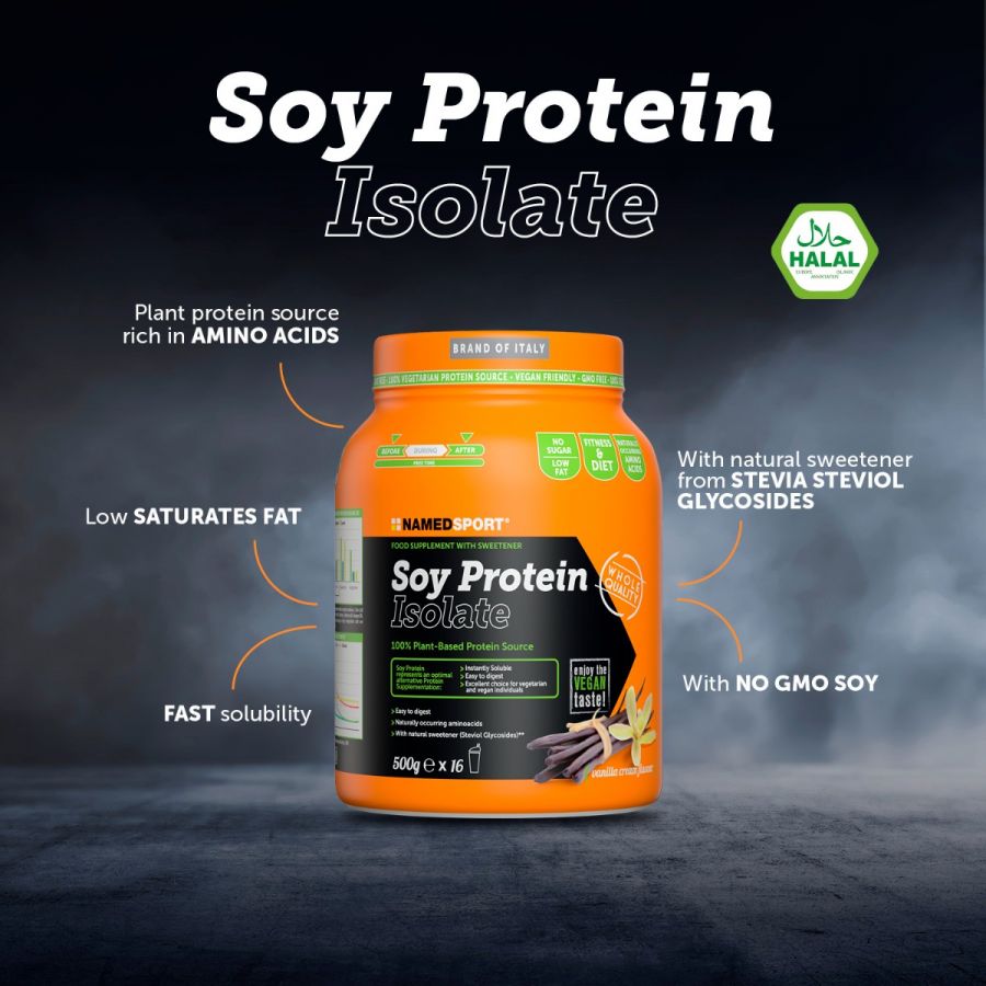 SOY PROTEIN ISOLATE> Vanilla Cream, 500 gr, Named Sport-